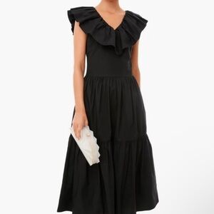 Elegant Black Ruffle Dress by Pomander Place and Tuckernuck